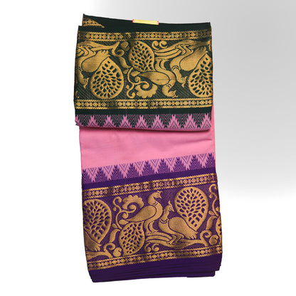 Jacquard Border Jodi Dhoti (10x6): Elegant Pairing for Traditional Wear ratnadeepdhoti