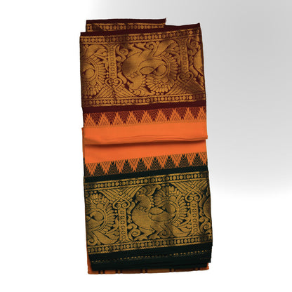 Jacquard Border Jodi Dhoti (10x6): Elegant Pairing for Traditional Wear ratnadeepdhoti