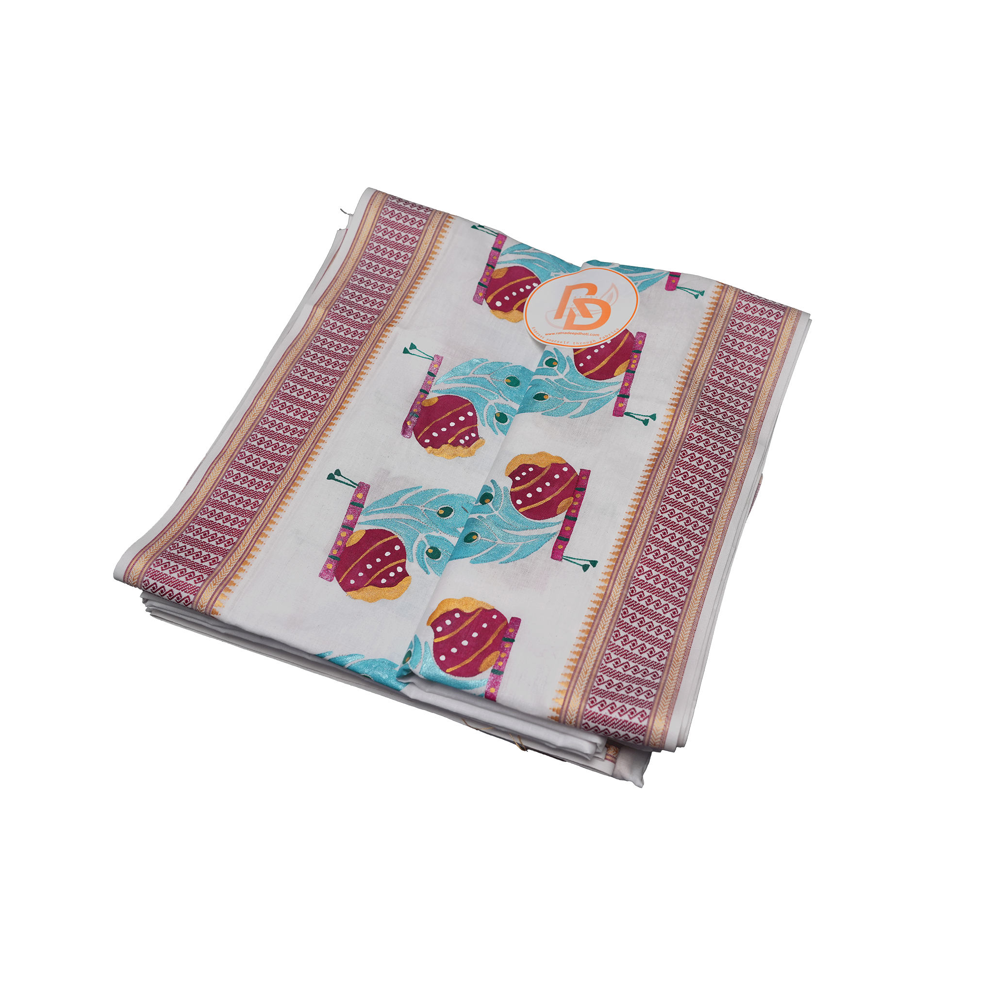 Folded White cotton Dhoti
