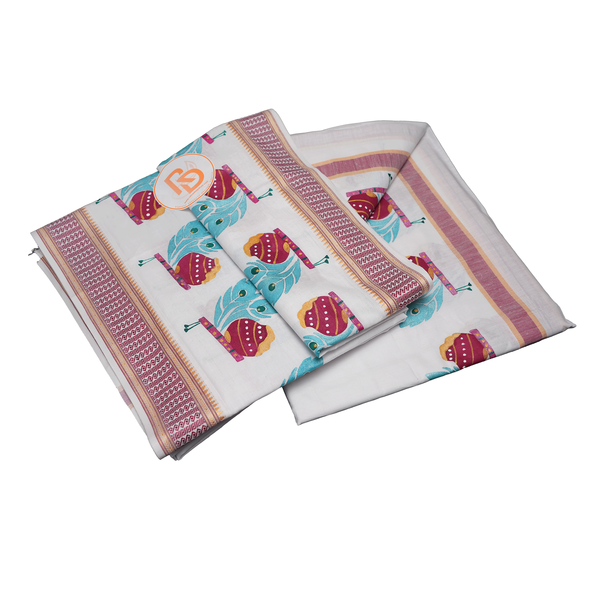Folded White cotton Dhoti