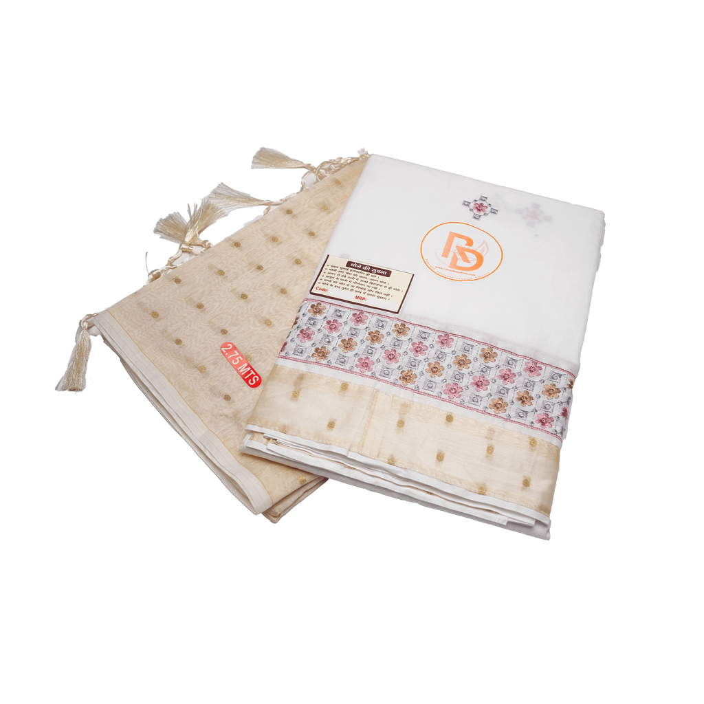 Off-White Cotton Dhoti with Designer Border