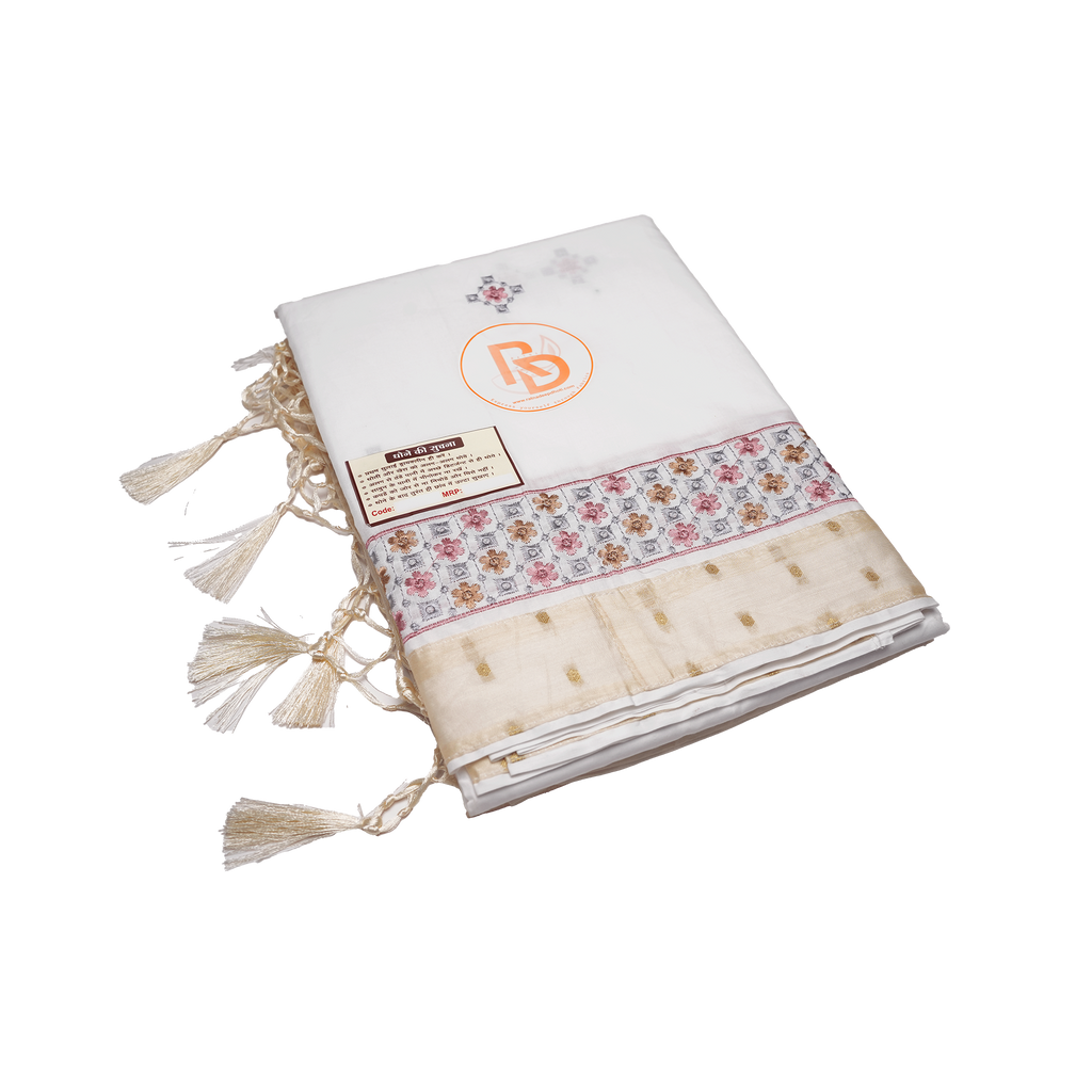 Off-White Cotton Dhoti with Designer Border