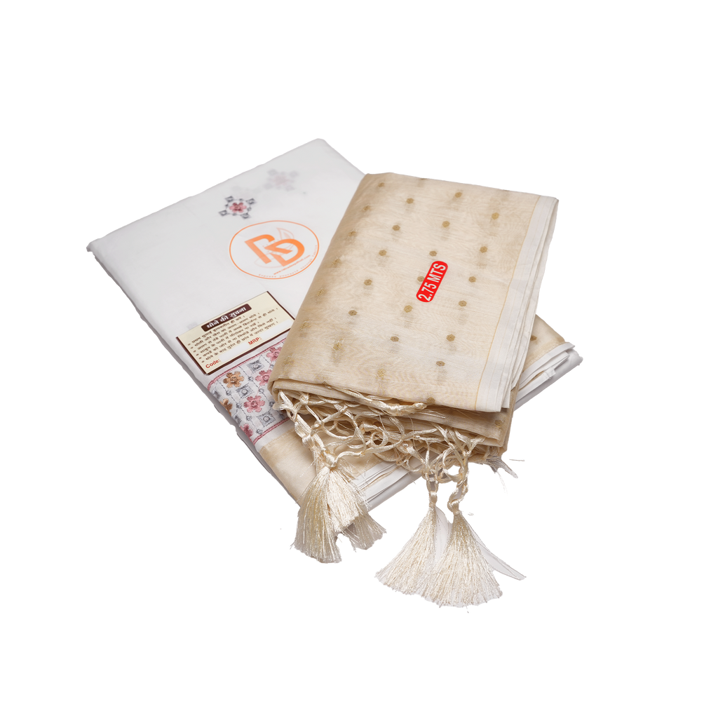 Off-White Cotton Dhoti with Designer Border