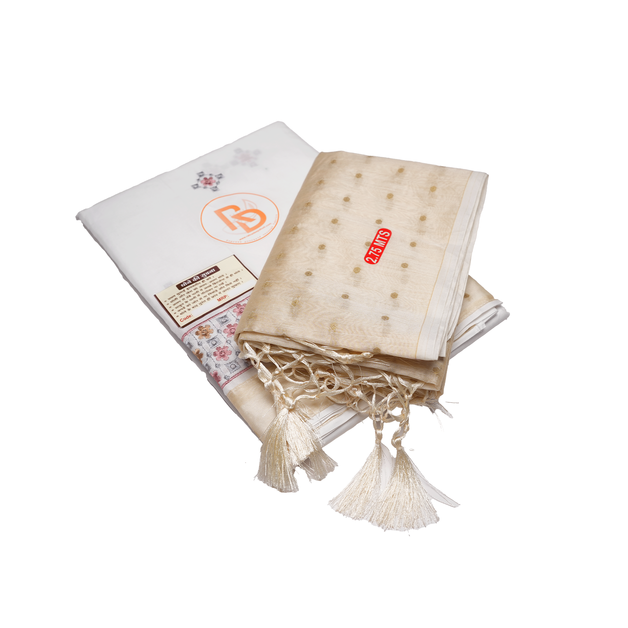 Off-White Cotton Dhoti with Designer Border