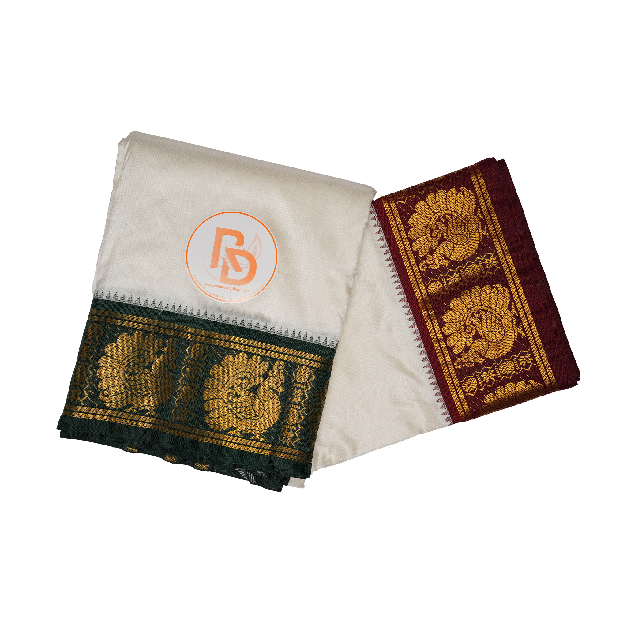 Heritage Kanjivaram Style Pure Silk Dhoti (10×6) – Luxury Edition Ratnadeep Dhoti