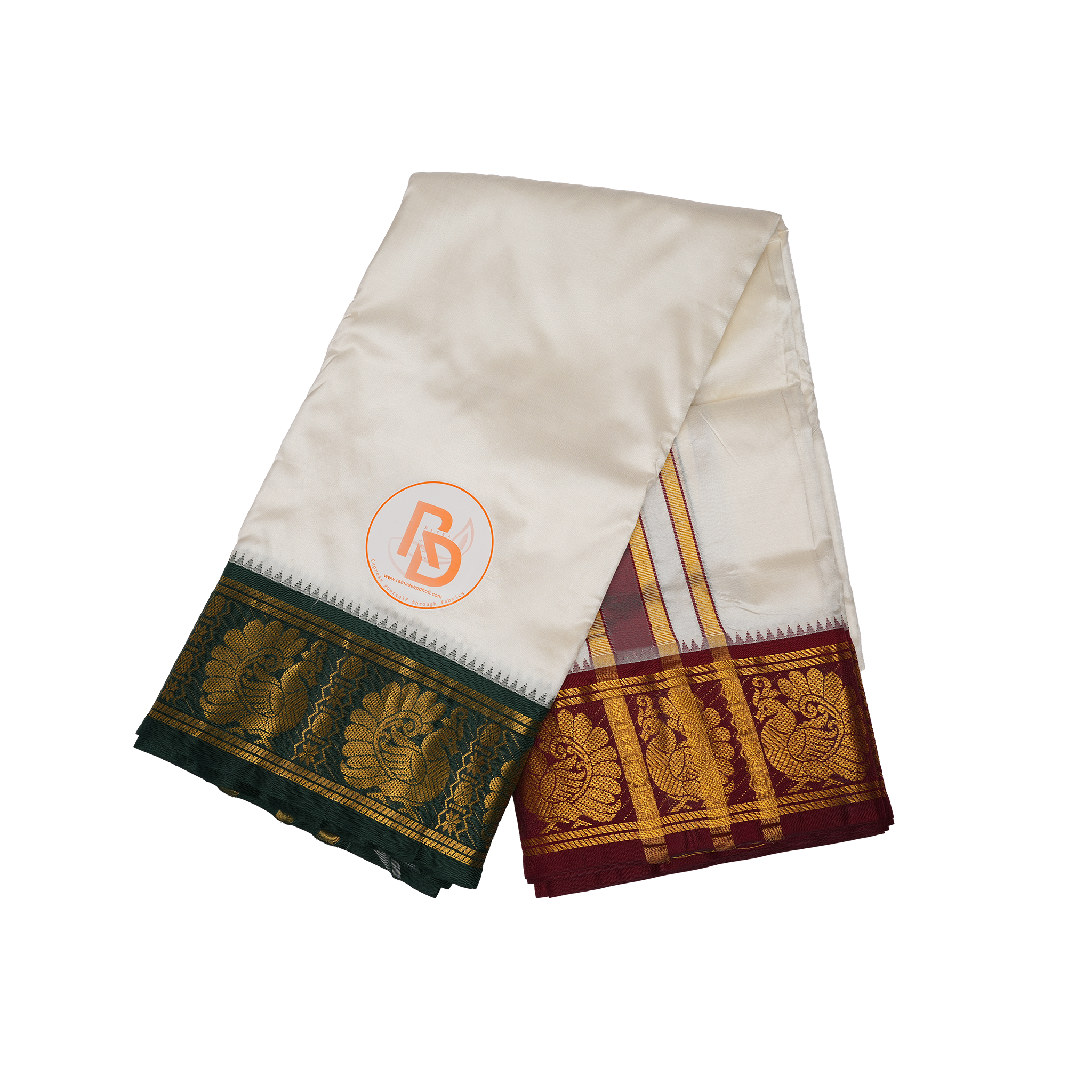 Heritage Kanjivaram Style Pure Silk Dhoti (10×6) – Luxury Edition Ratnadeep Dhoti