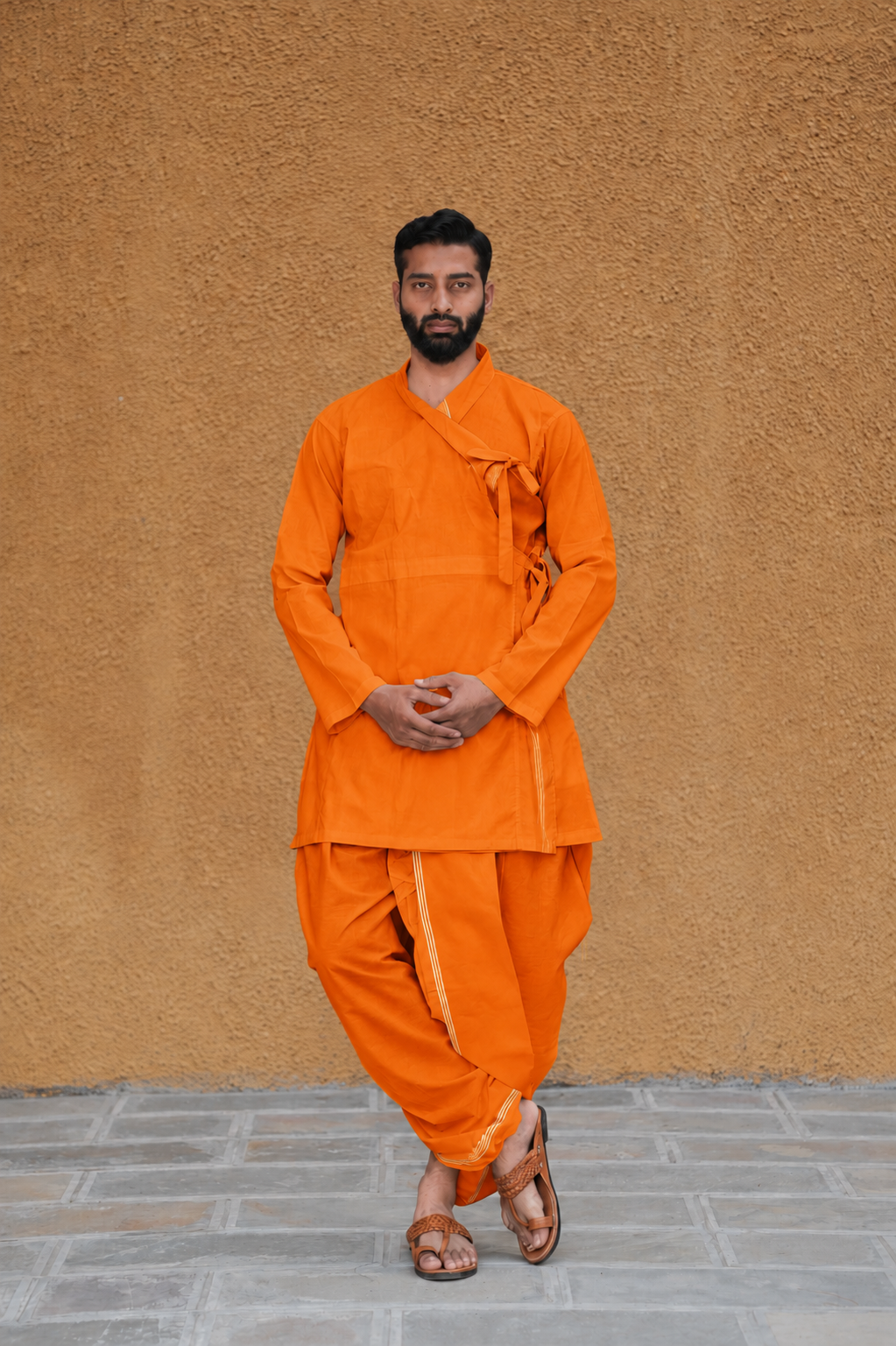 Orange bagal bandi for men