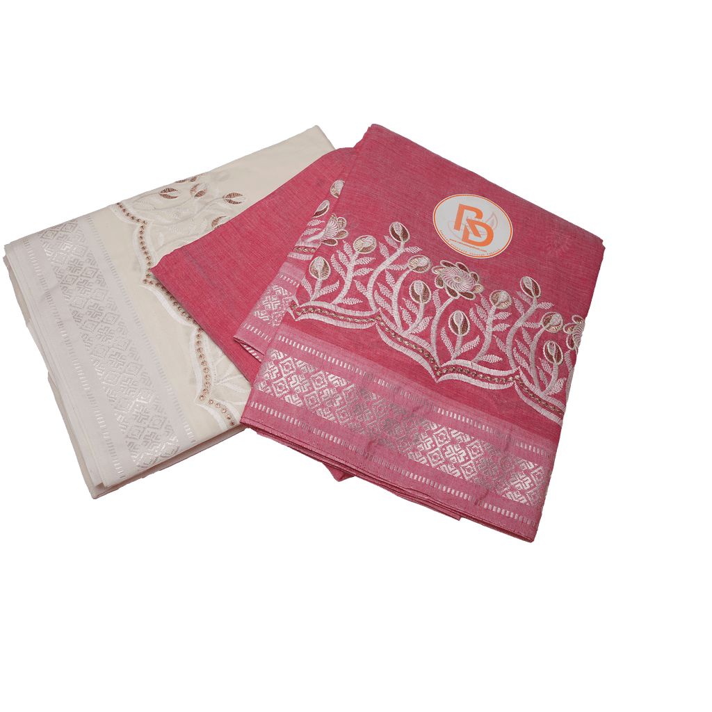 Pink Dhoi with White Khesh