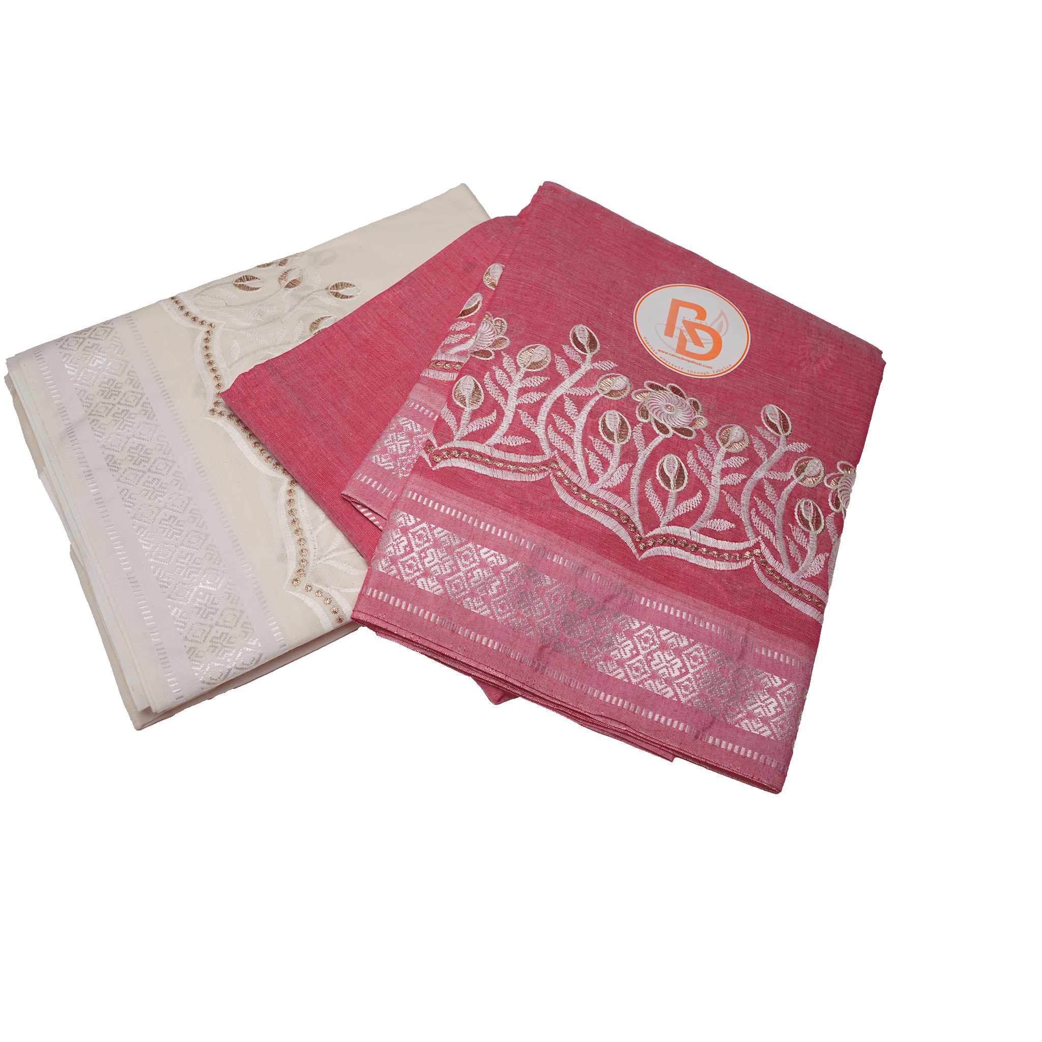 Pink Dhoi with White Khesh