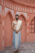 Men attire light blue cotton dhoti with uparana