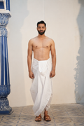 Pure Krishna White Cotton Dhoti (4.5 mtr) for Men