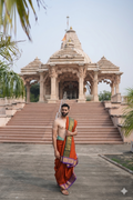 Maharaja Rust Gold Silk Dhoti (10×6) with Royal Contrast Border Ratnadeep Dhoti
