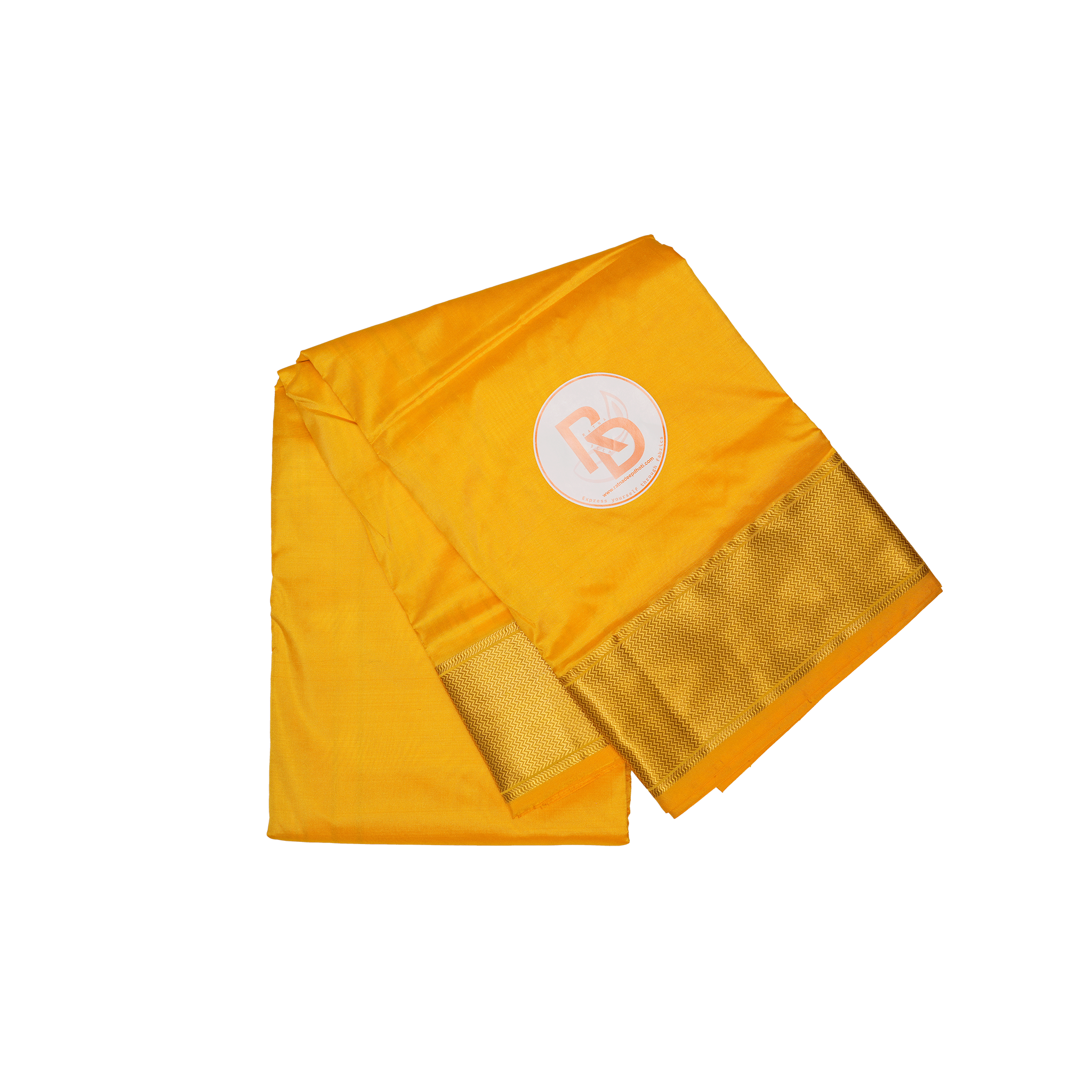 Men's Mustard Yellow Dhoti (10 × 6) Set with Premium Gold Border