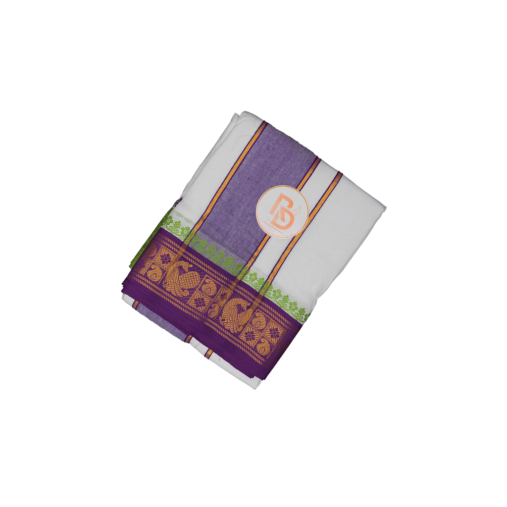 Folded Purple Multi-Color Dhoti