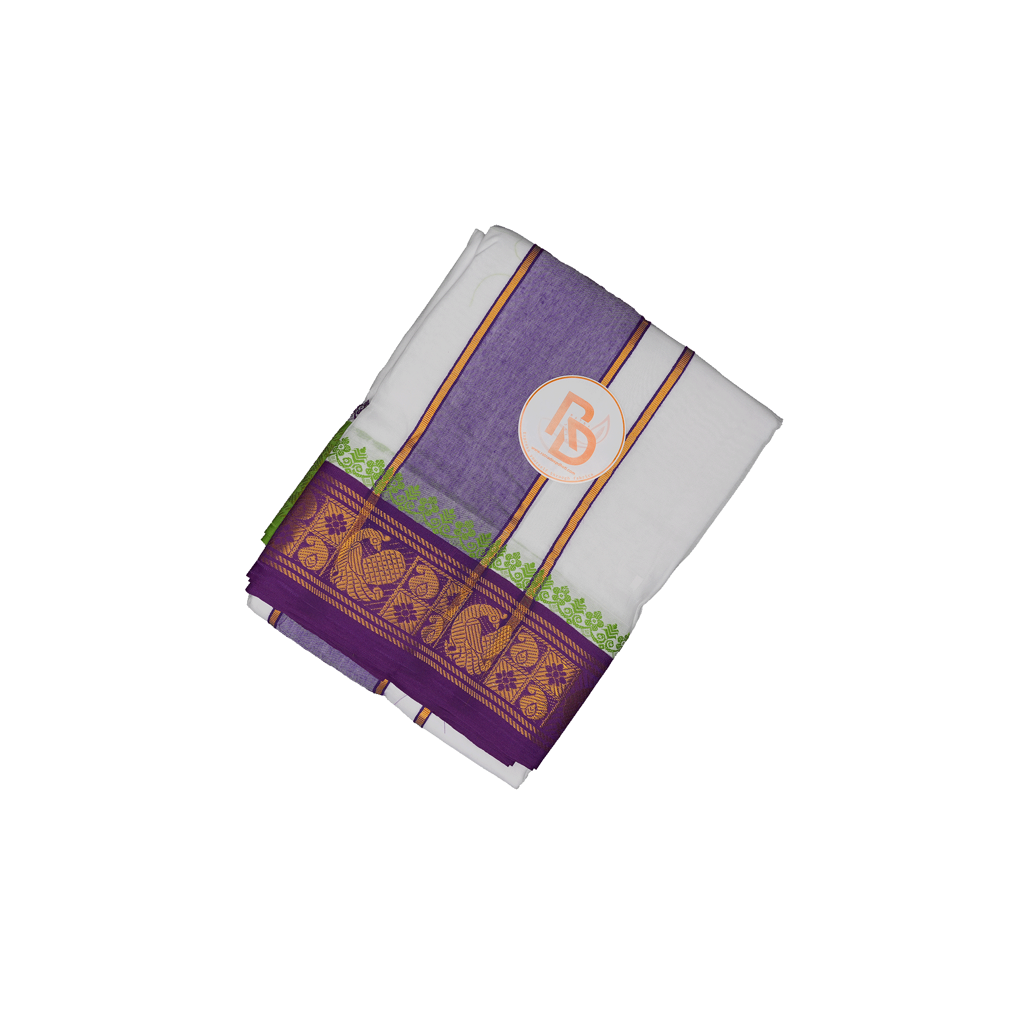 Folded Purple Multi-Color Dhoti