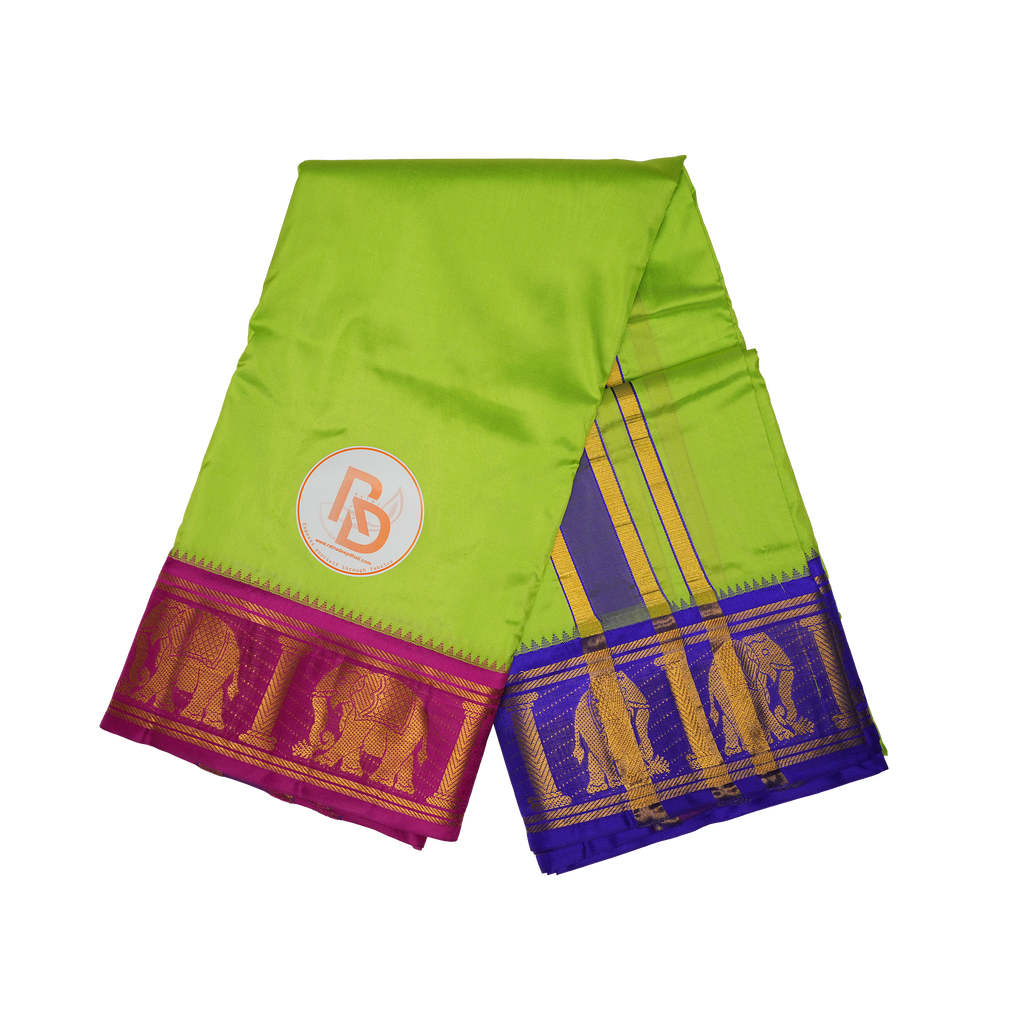 Rajwadi Luxe Silk Dhoti (10×6) Set – Dual Contrast Zari Masterpiece Ratnadeep Dhoti
