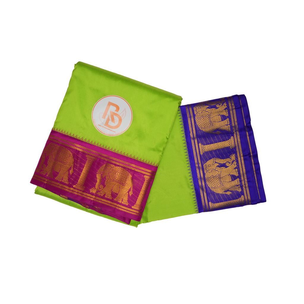 Rajwadi Luxe Silk Dhoti (10×6) Set – Dual Contrast Zari Masterpiece Ratnadeep Dhoti
