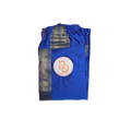 Royal Blue Readymade Silk Dhoti with Rich Gold Zari Border | Premium Artificial Silk Ready-to-Wear Dhoti for Men Ratnadeep Dhoti