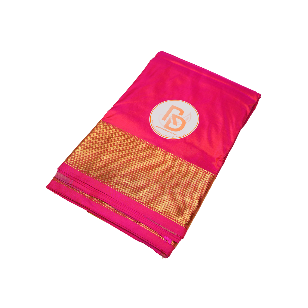 Rose Pink Pure Silk Dhoti