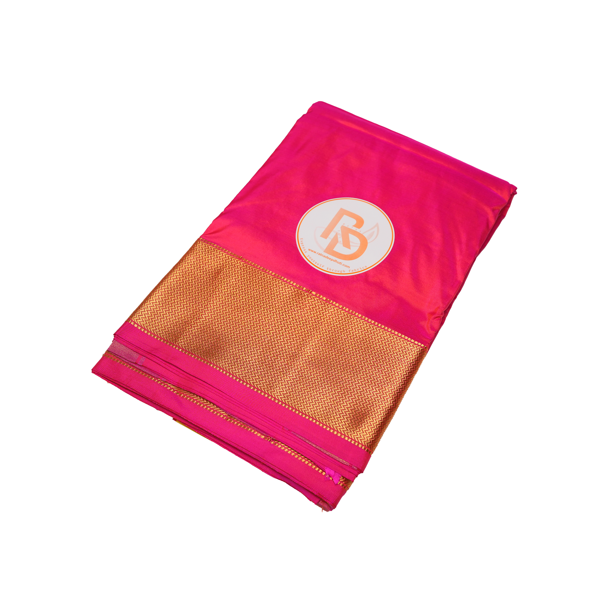 Rose Pink Pure Silk Dhoti