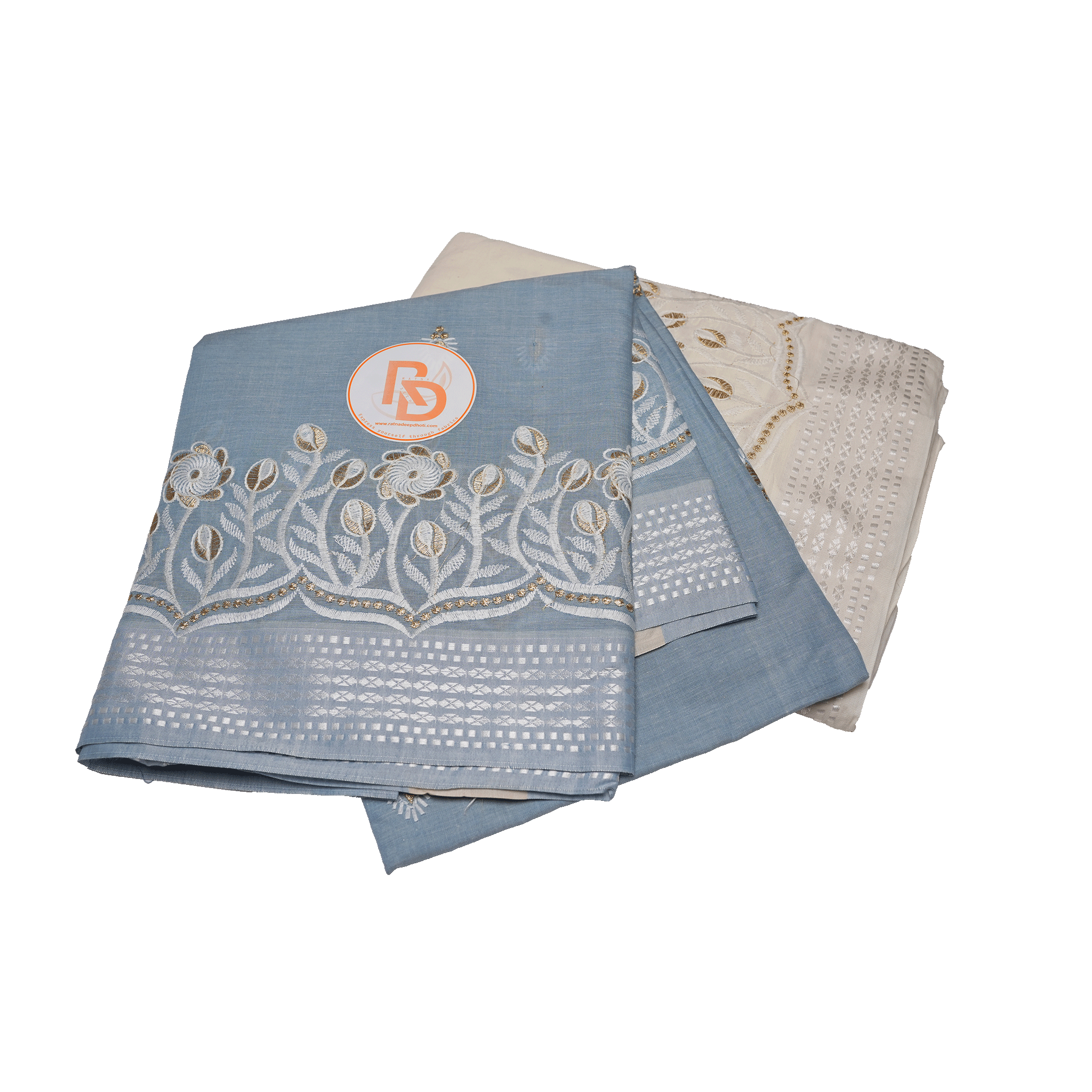 Sunflower Border Design Dhoti set for Men