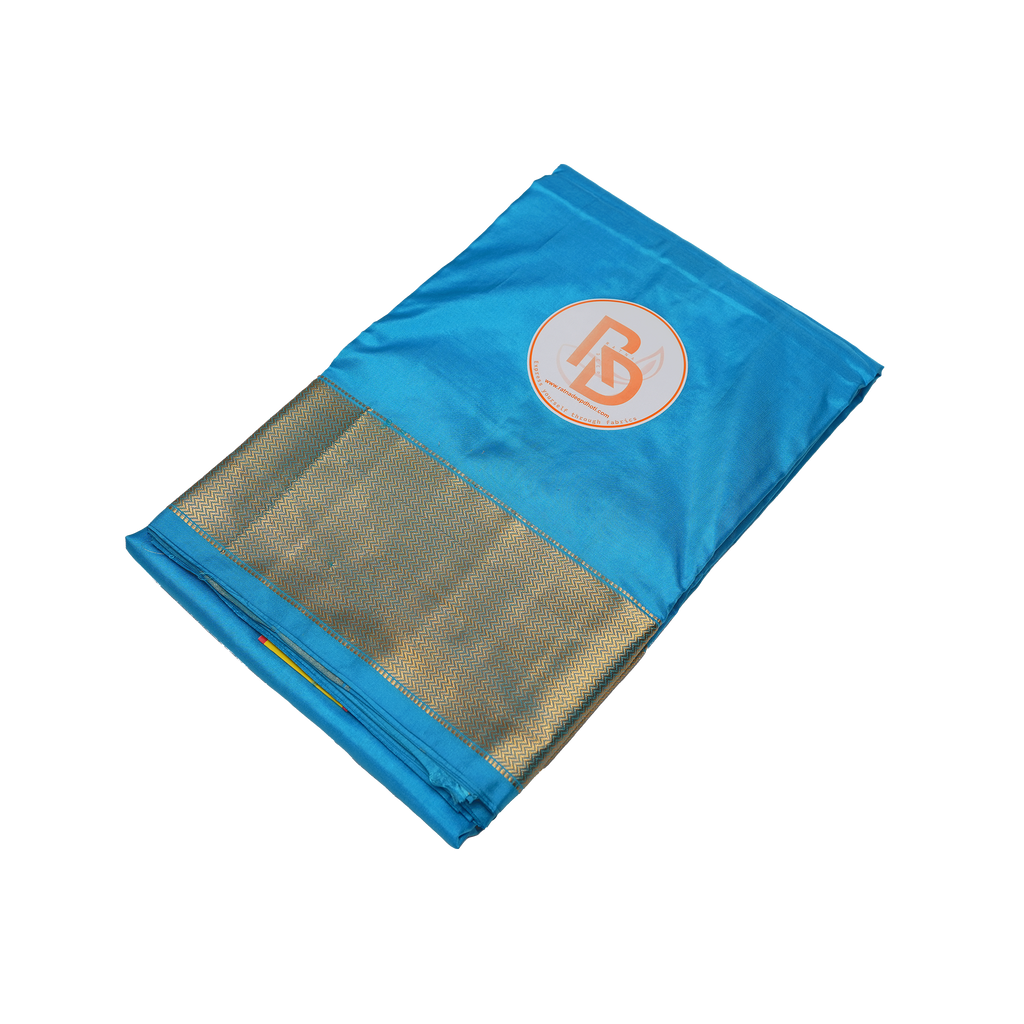 Sky Blue Pure Silk Dhoti