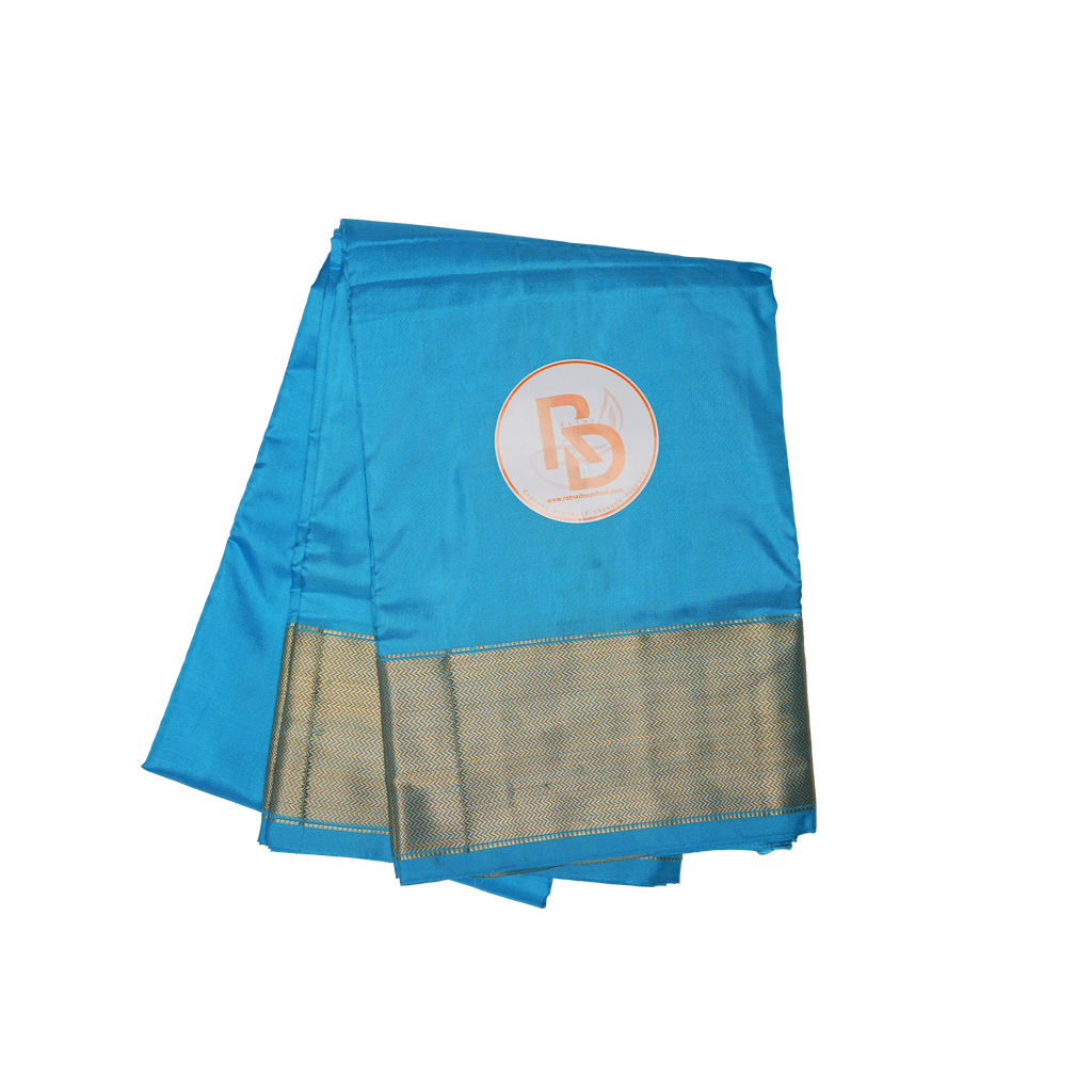Sky Blue Pure Silk Dhoti