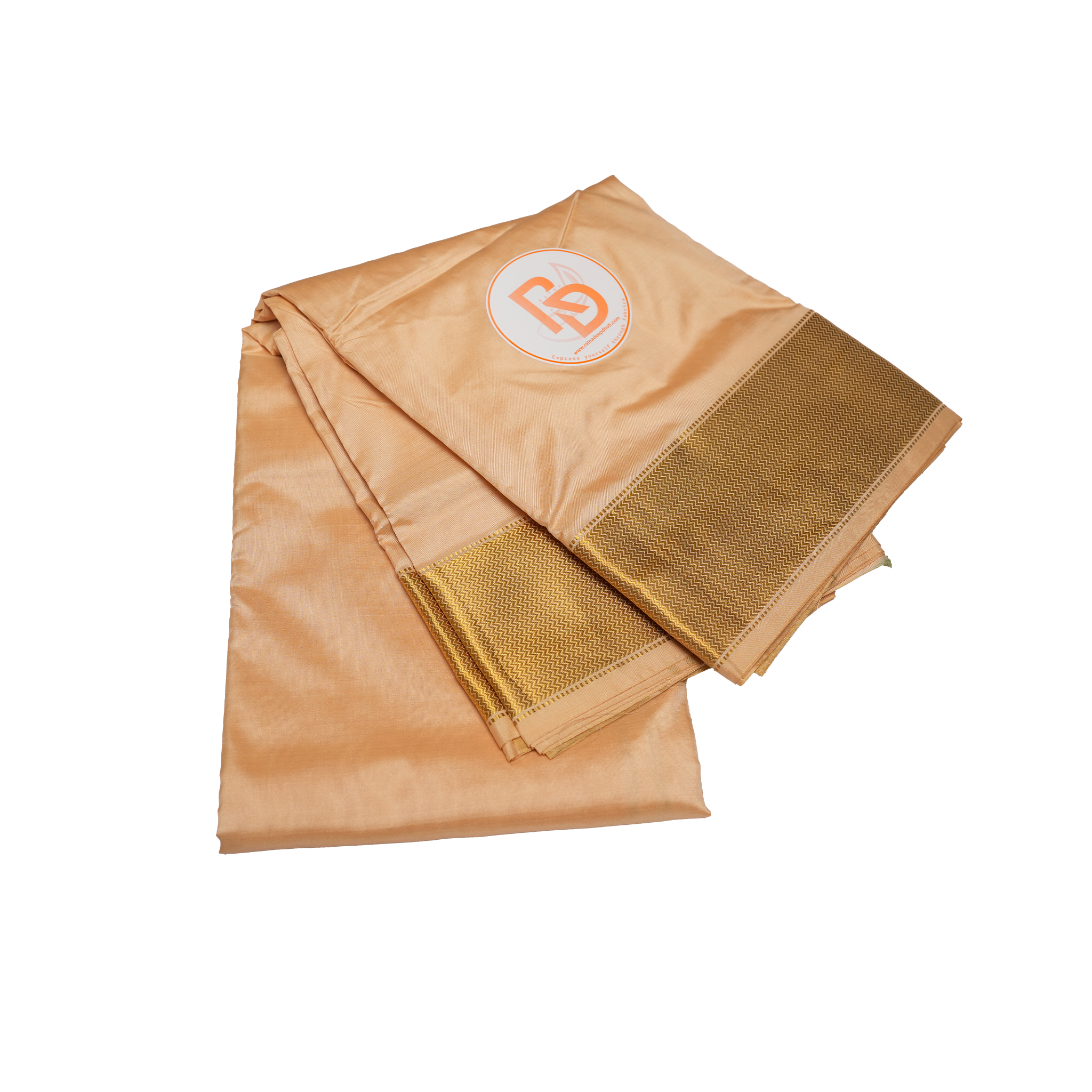 Pure silk twine gold dhoti & golden zari border 