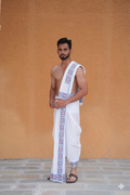Men wearing White Cotton Dhoti