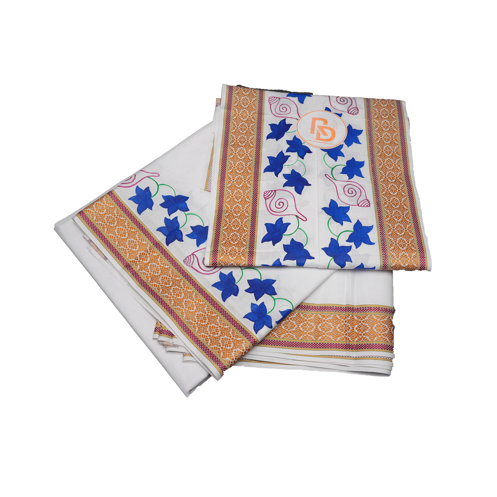 Folded White Dhoti with Uparana