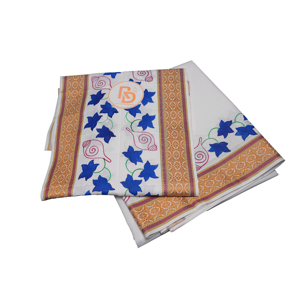 Folded White Dhoti with Uparana