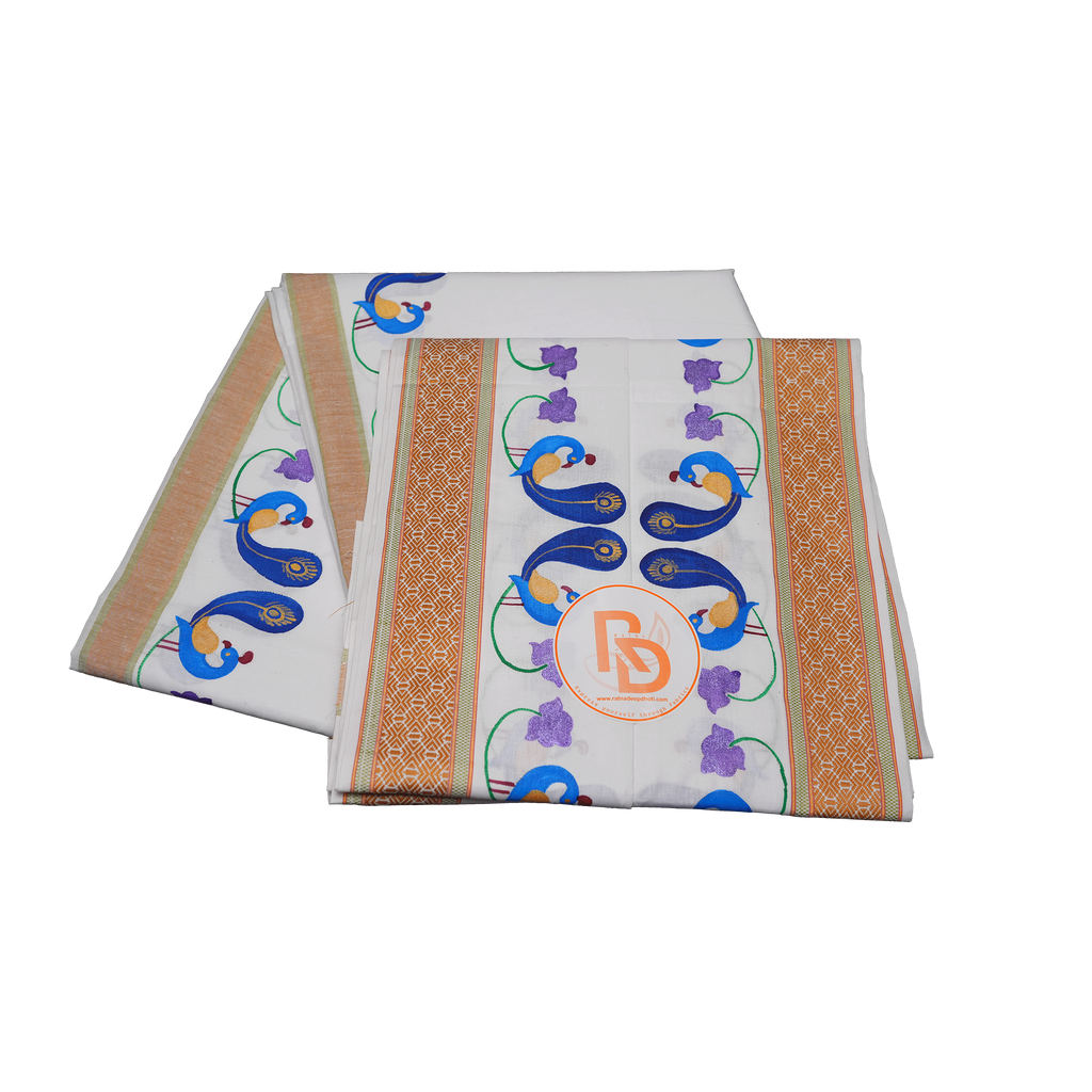 Pure cotton dhoti with uparana