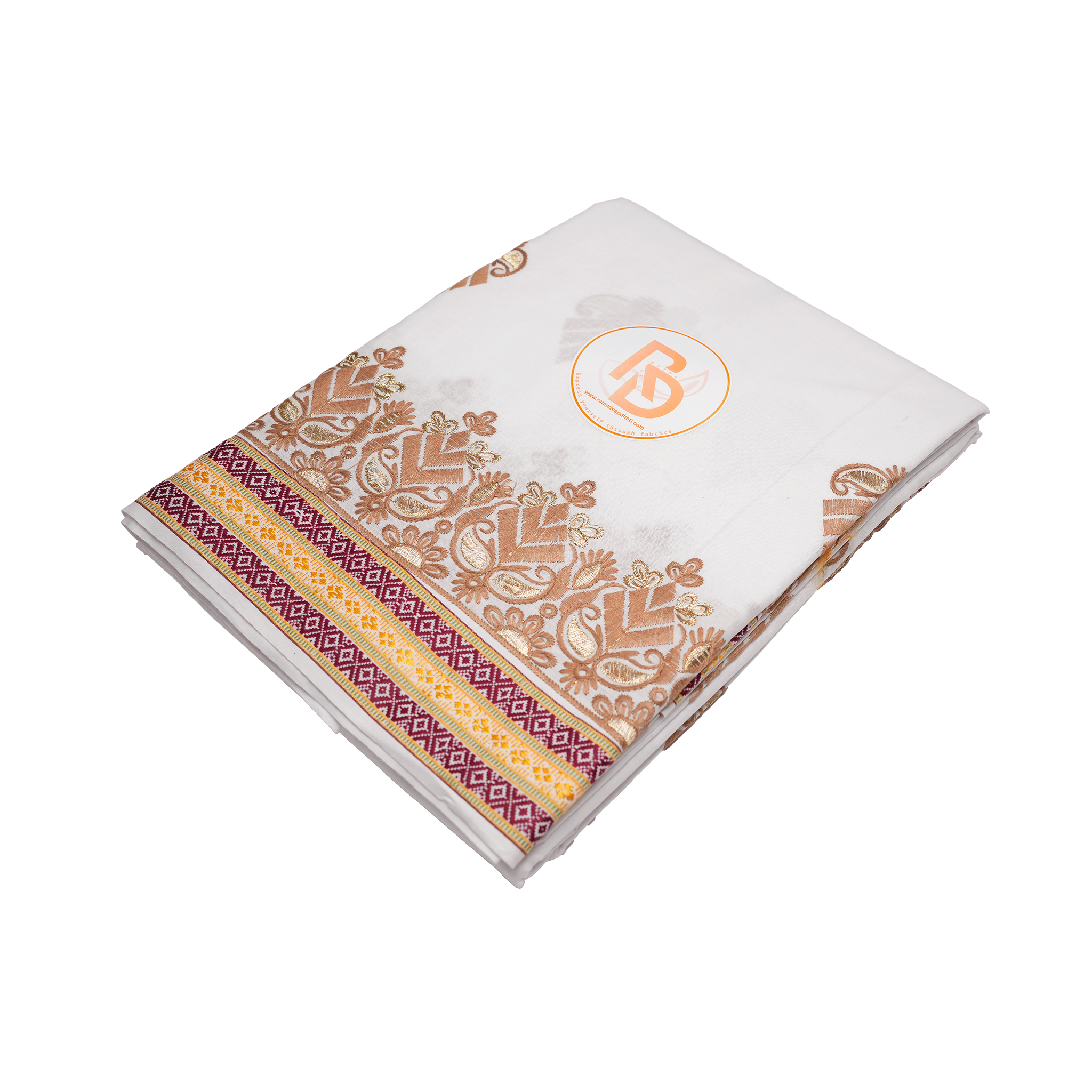 White Dhoti with Yellow Border 
