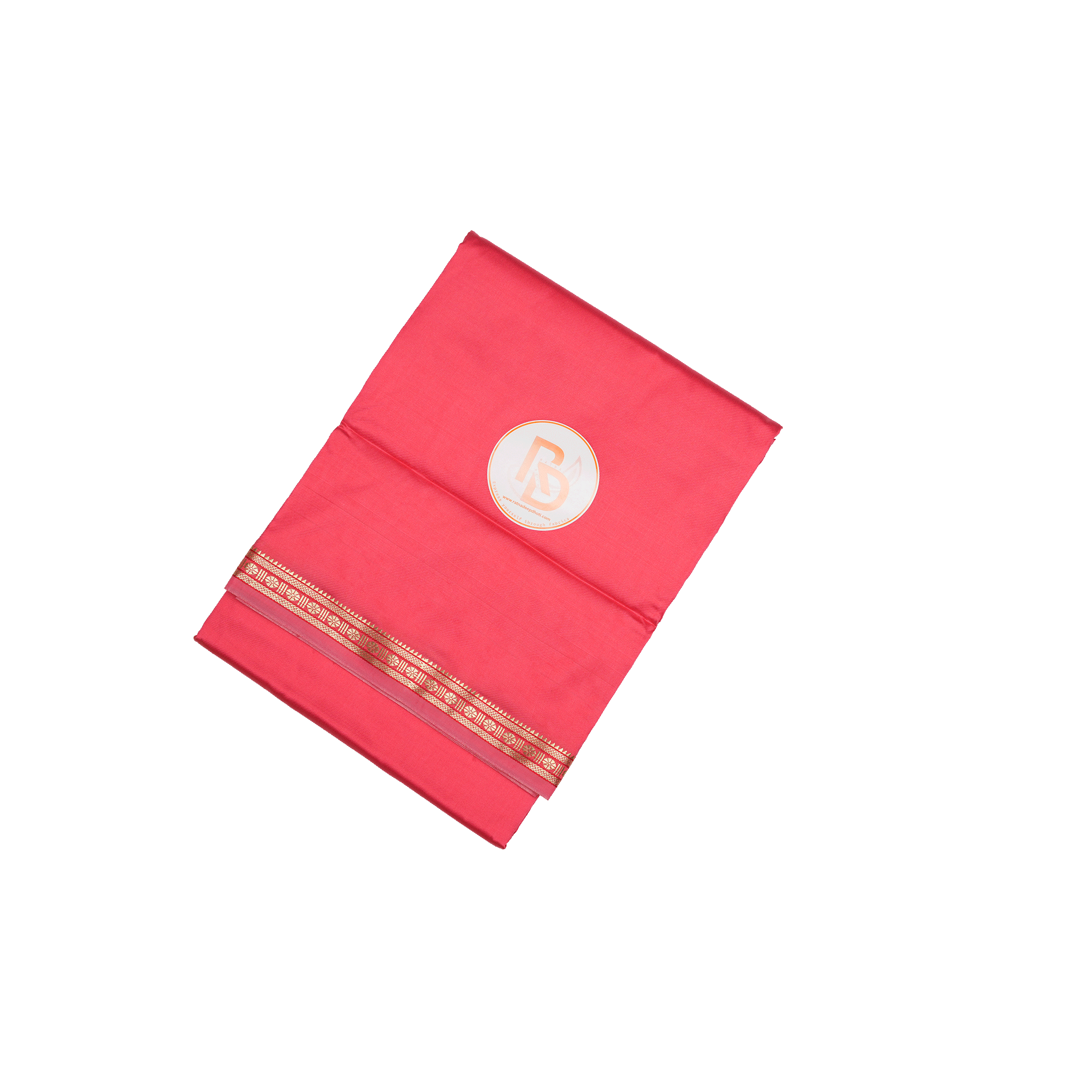 aesthetic rudraksh border artificial silk pink dhoti set