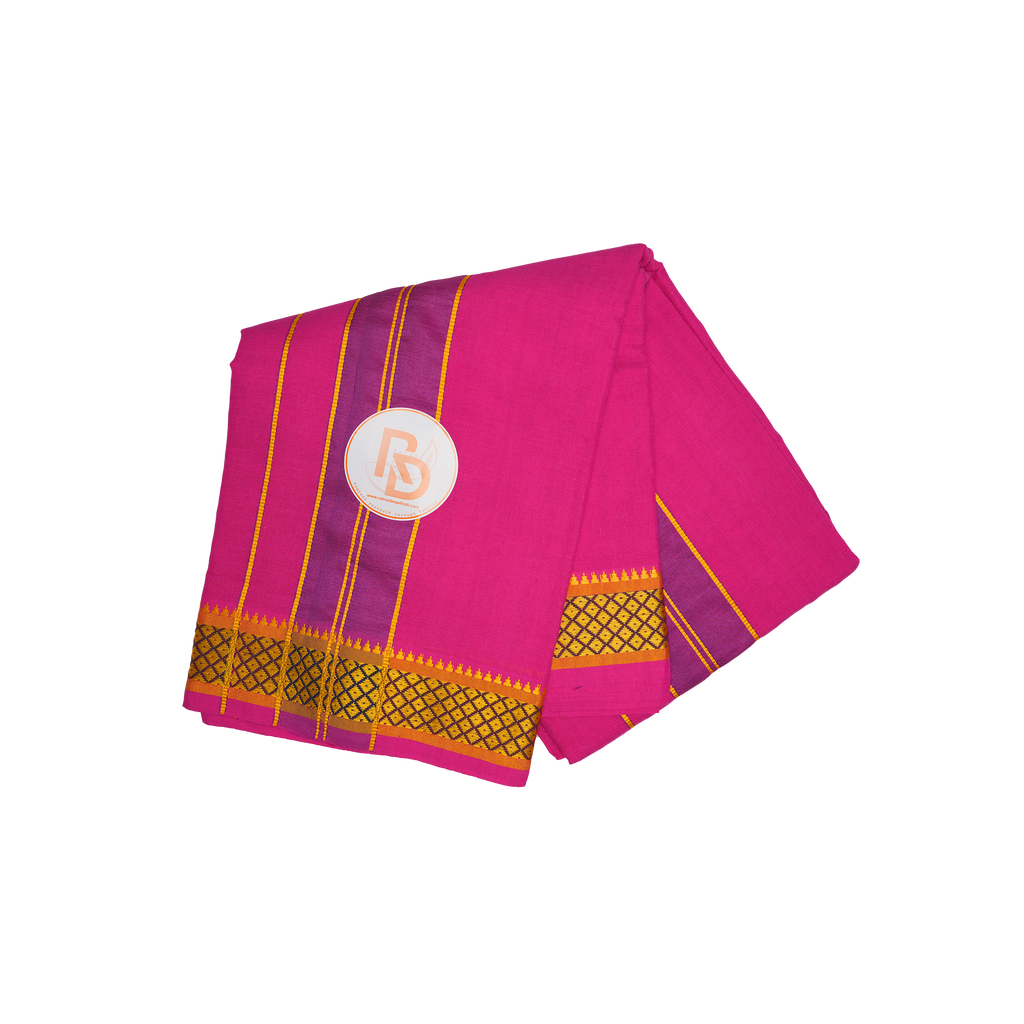 diamond design border cotton dhoti set