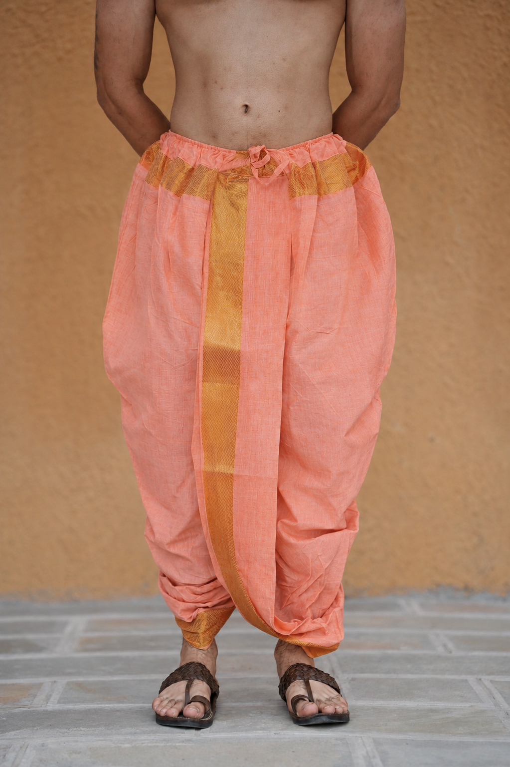 Man wearing a exclusive readymade dhoti 