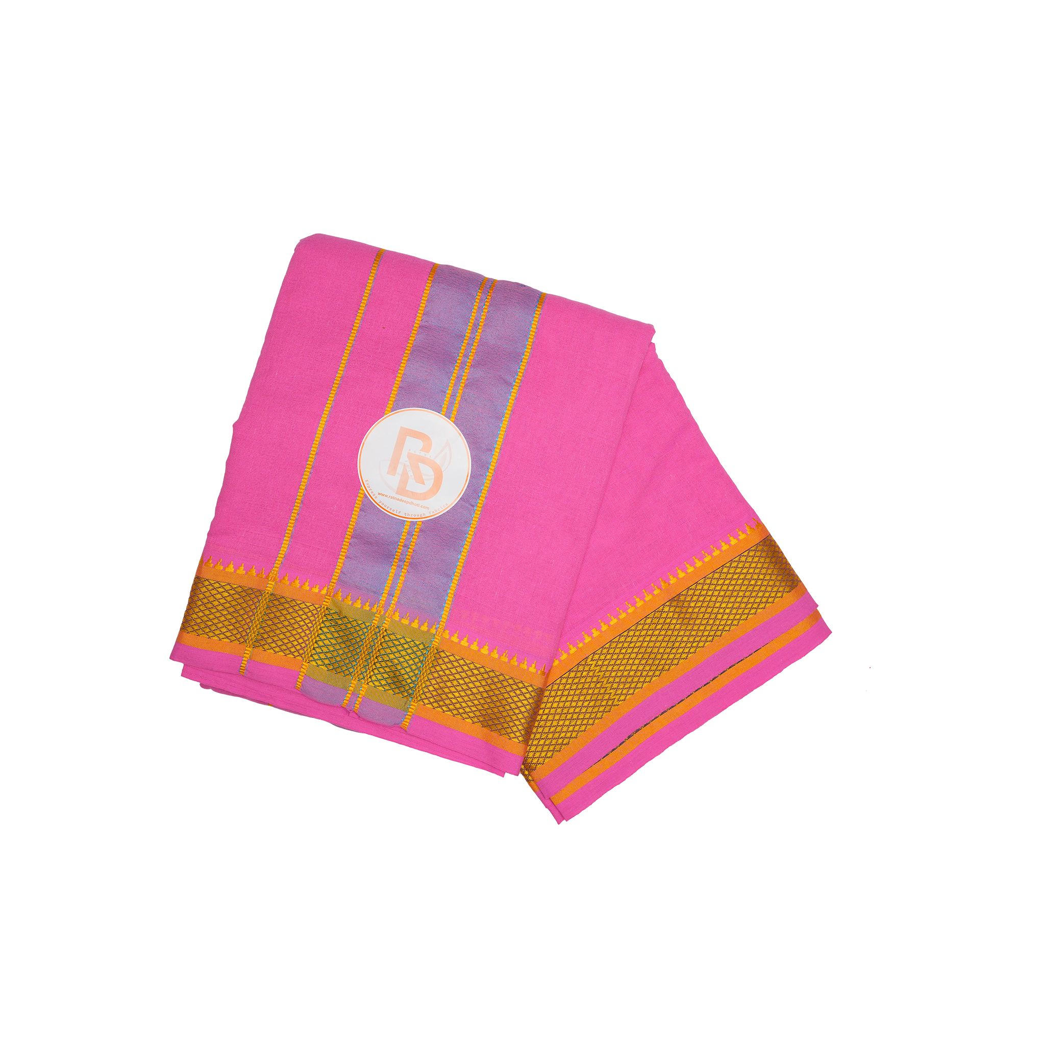 eye catching premium pink cotton dhoti set