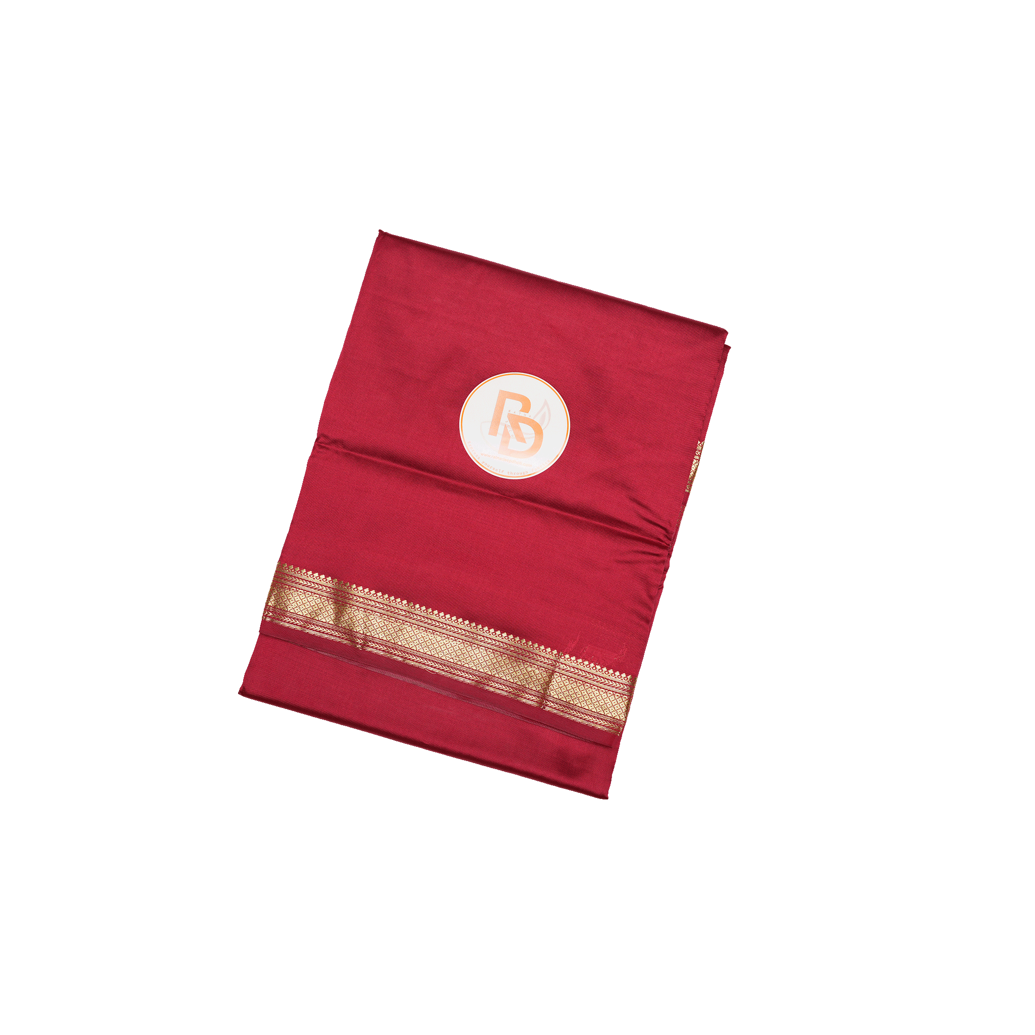 heritage kasab border artificial silk maroon dhoti set