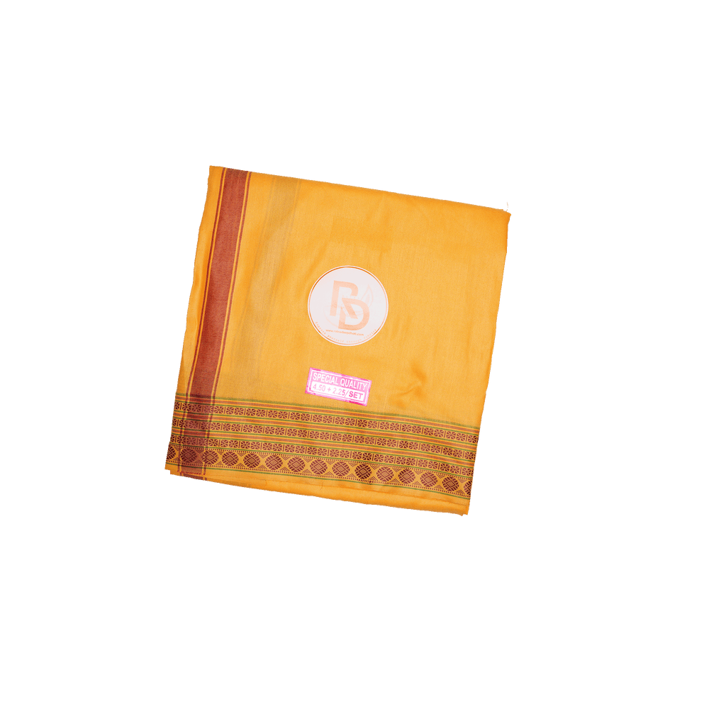 light orange cotton dhoti set