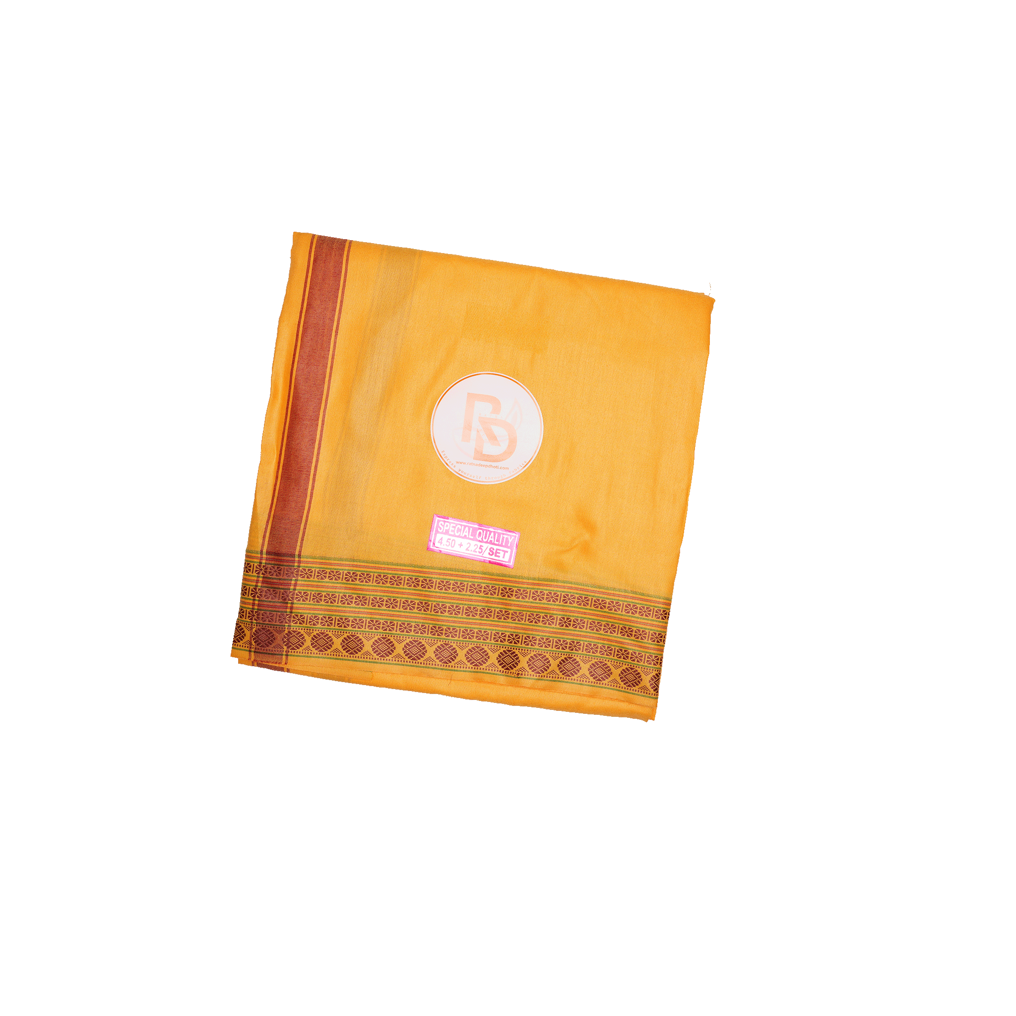 light orange cotton dhoti set