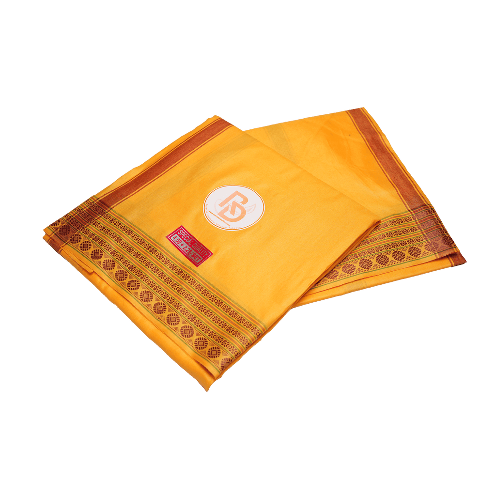 light orange cotton dhoti set