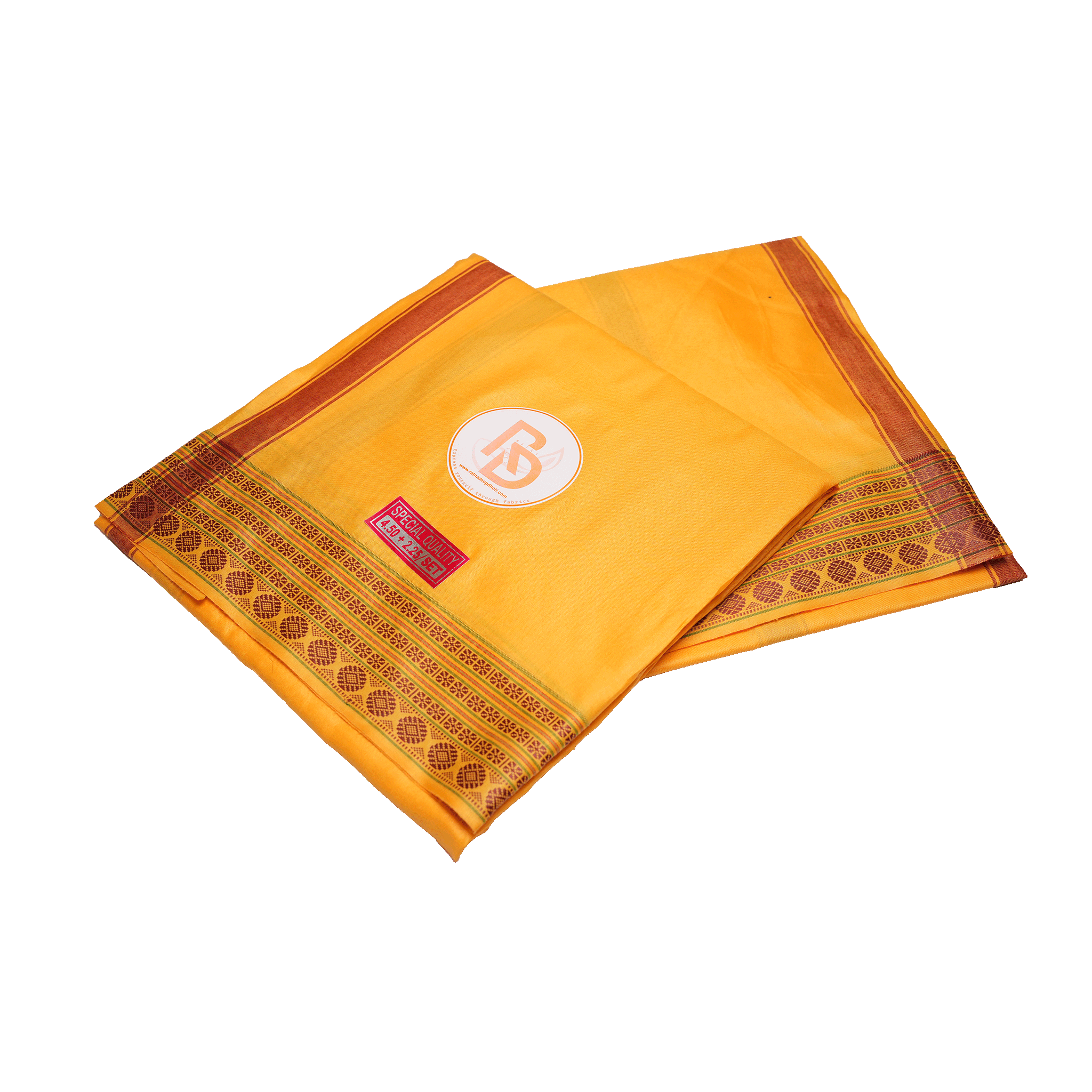 light orange cotton dhoti set