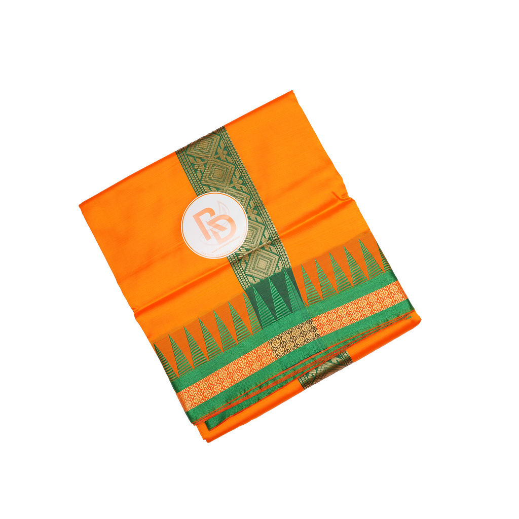 light orange silk dhoti set