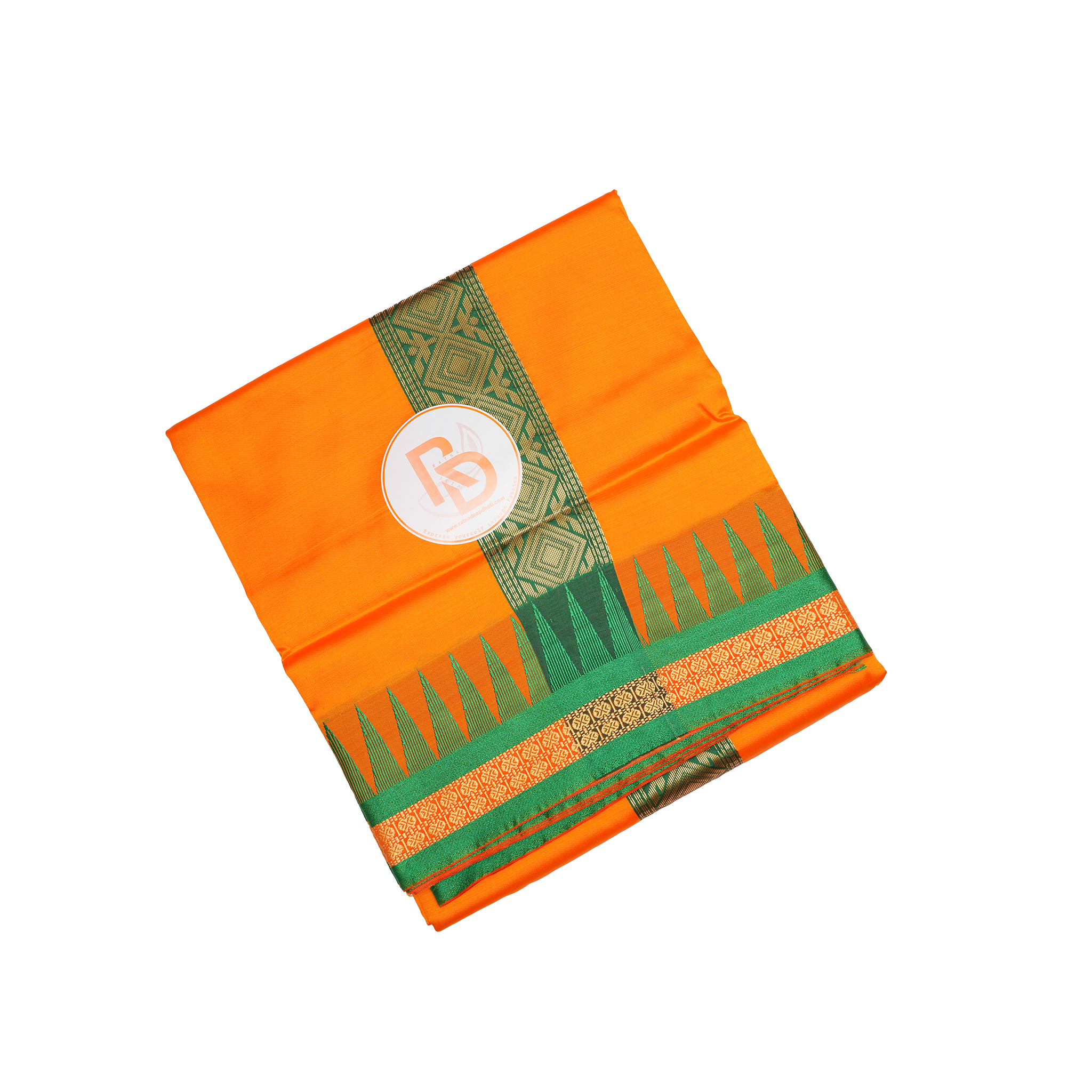 light orange silk dhoti set