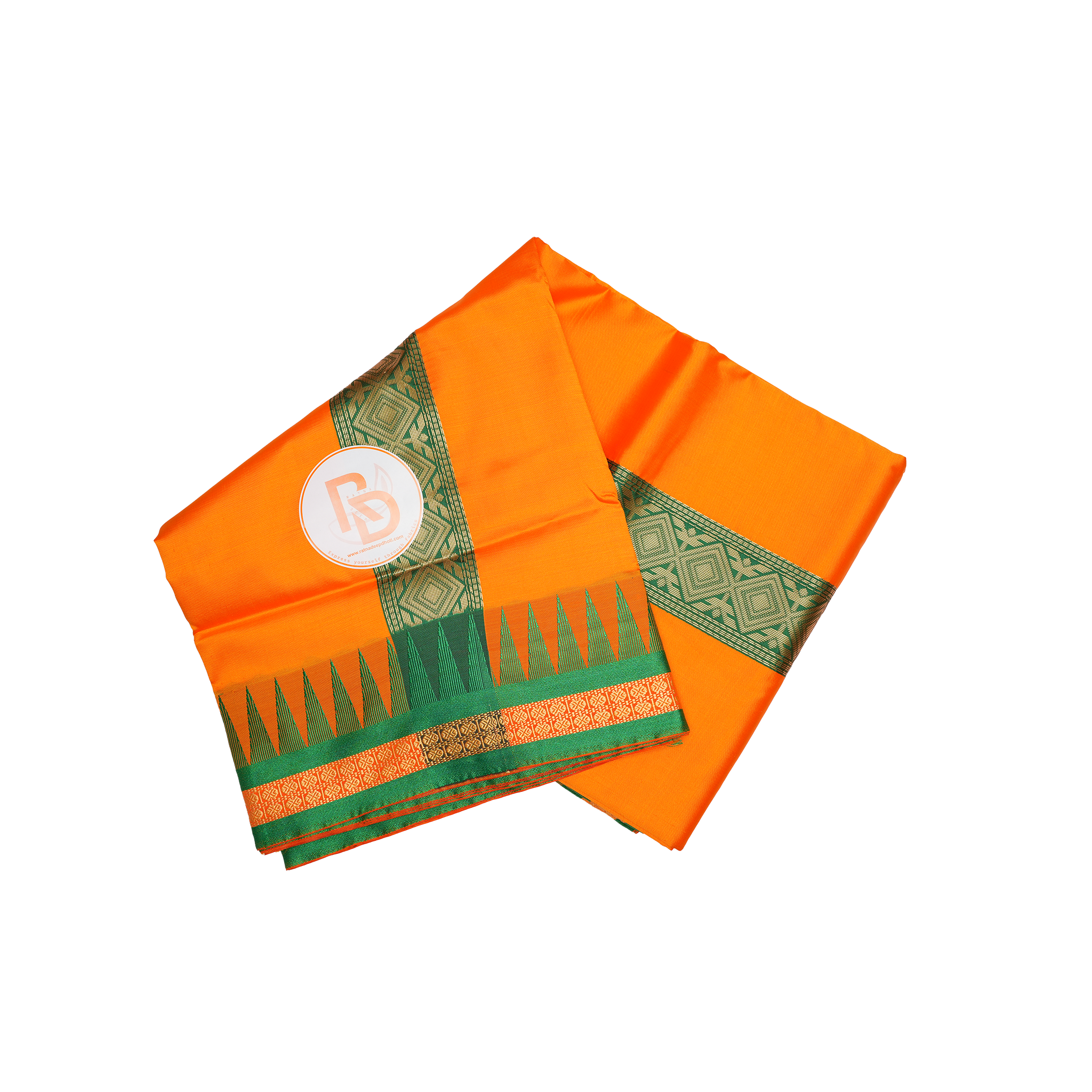 light orange silk dhoti set