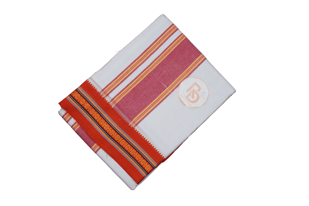 nagpuri border white cotton dhoti set
