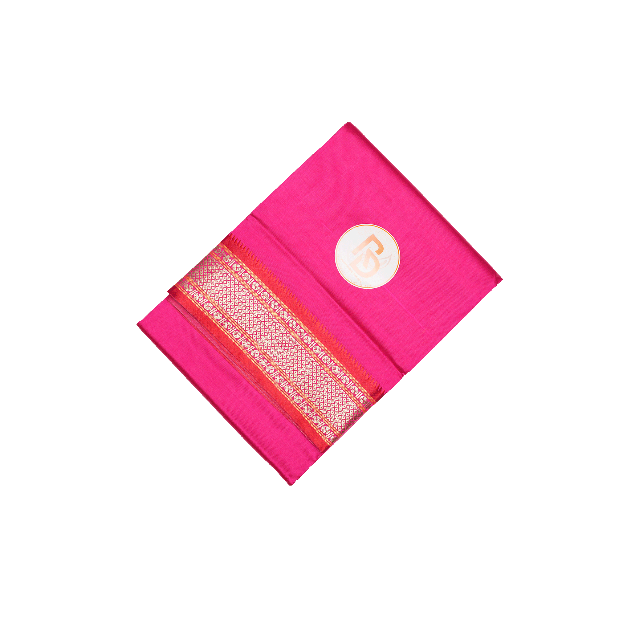 paithani border artificial silk pink dhoti set