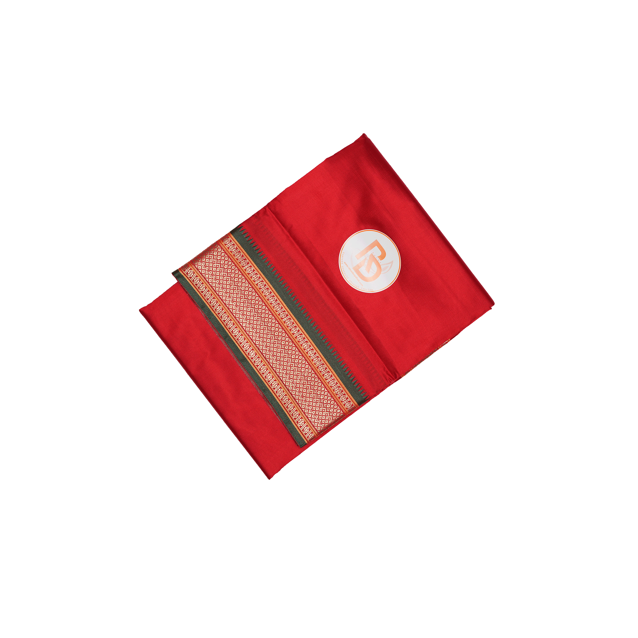 paithani border artificial silk red dhoti set