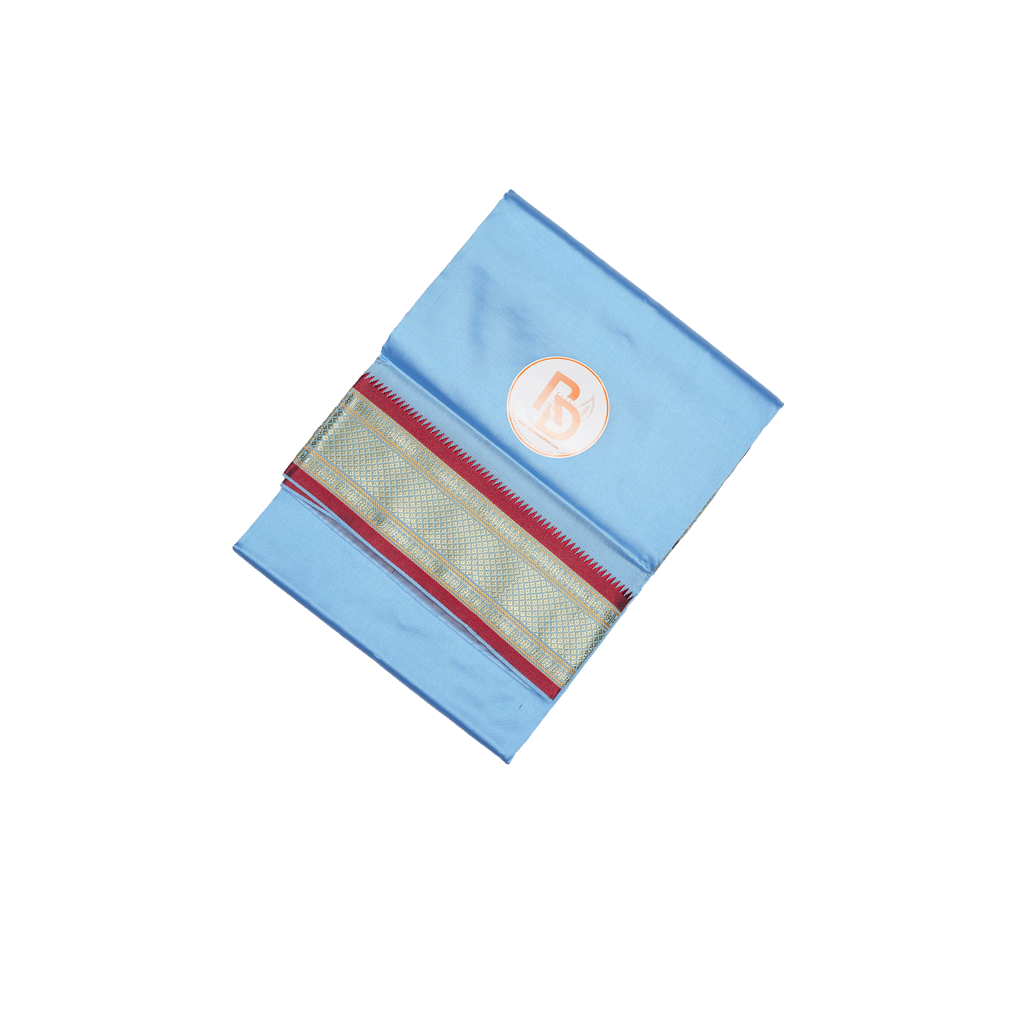 paithani border artificial silk sky blue dhoti set