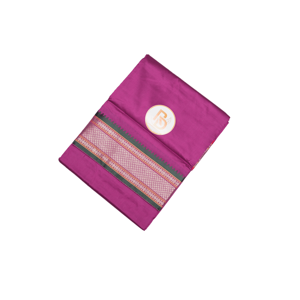 paithani border artificial silk violet dhoti set